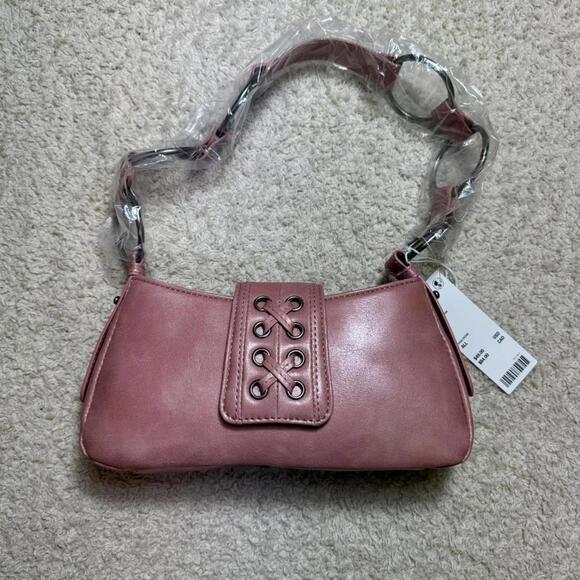 Urban Outfitters Silence + Noise Y2K Poppy O-Ring Shoulder Bag Pink NWT - Picture 4 of 9